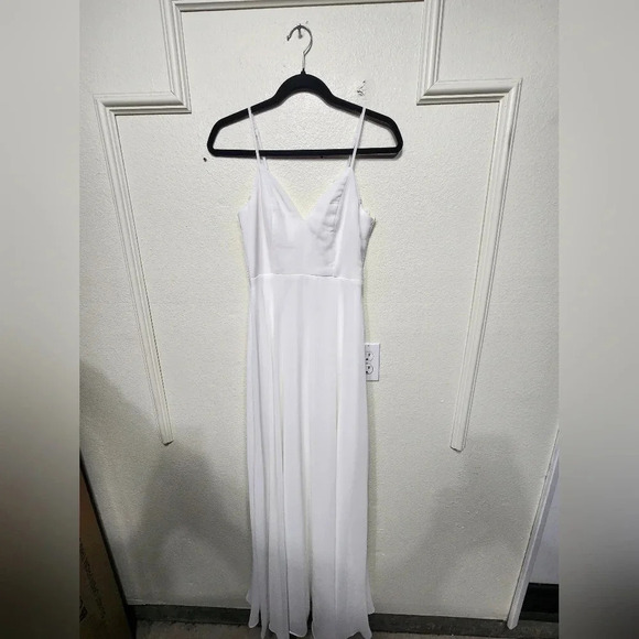 Lulu's Romantic Ways White Lace Button Back Maxi Dress S Wedding Bride Party - Picture 10 of 15